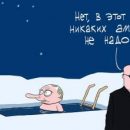 Искупавшегося в проруби Путина высмеяли смешной карикатурой