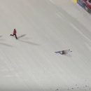 Летающий лыжник упал на скорости почти 100 км/час