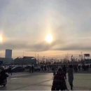 В китайском городе испугались трех солнц в небе (видео)